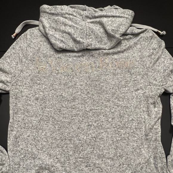 Heather grey la vie en rose hoodie - Picture 7 of 13